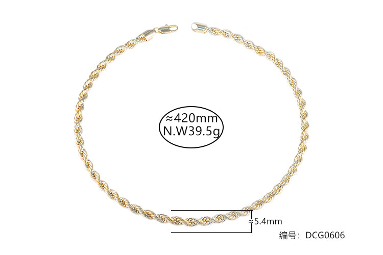 Colar Cordao Baiano 45cm 6mm DCG0606
