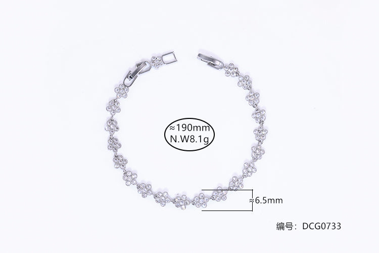 Pulseira Flores cravejadas DCG0733