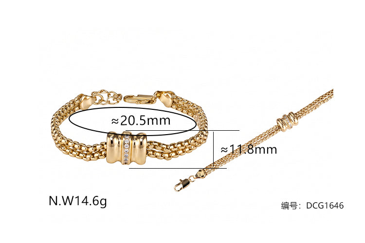 Pulseira Riveira Com Pingente Central DCG1646