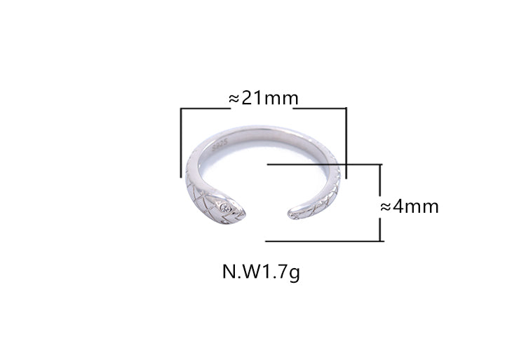 Anel Regulável Serpente - Prata 925 DCG0360
