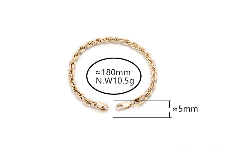 Pulseira cordao Baiano 5mm DCG0198