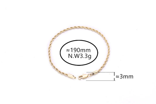 Pulseira Cordao Baiano 3mm DCG0199