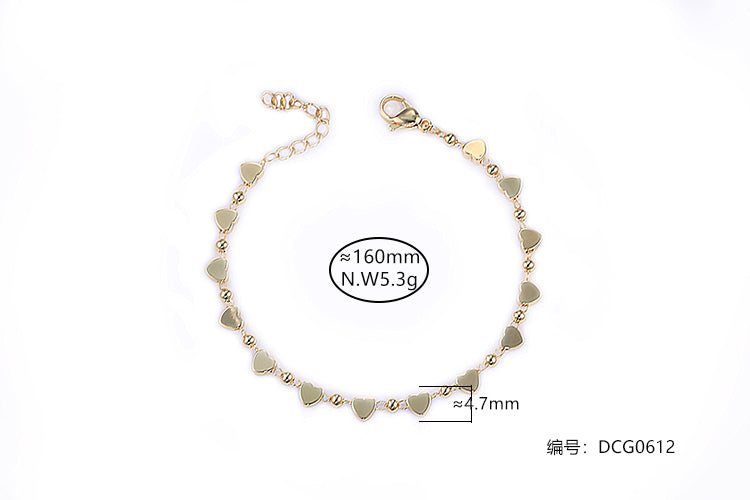 Pulseira coracoes lisos DCG0612