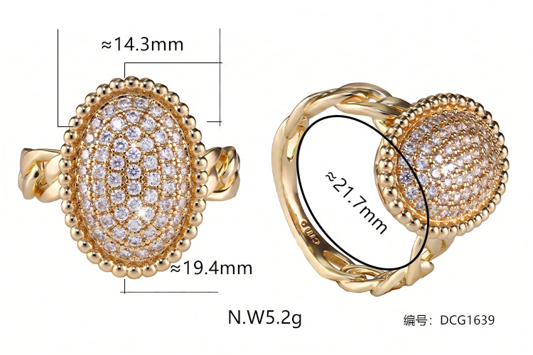 Anel Cravacao Pave DCG1639