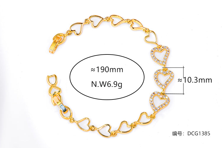 Pulseira Coração Cravejado DCG1385