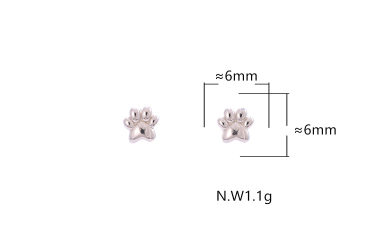 Brinco Pata de Cachorro - Prata 925 DCG0344
