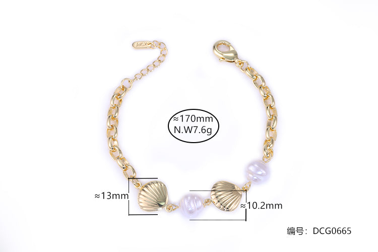 Pulseira conchas e perolas DCG0665
