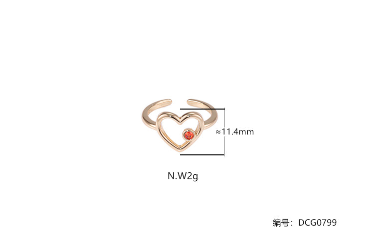 Anel coracao e ponto de luz DCG0799