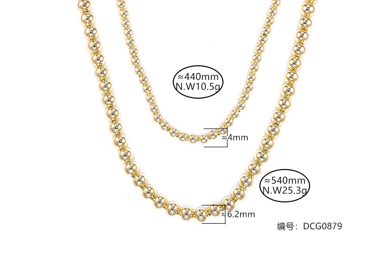 Colar esferas lisas Levaza e Estilo 4.0mm 45 cm DCG0879