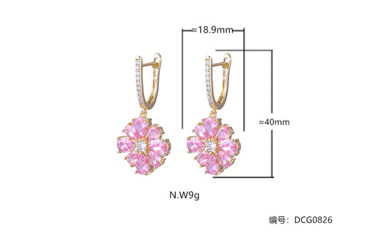Argolinha Flor cravejada   DCG0826