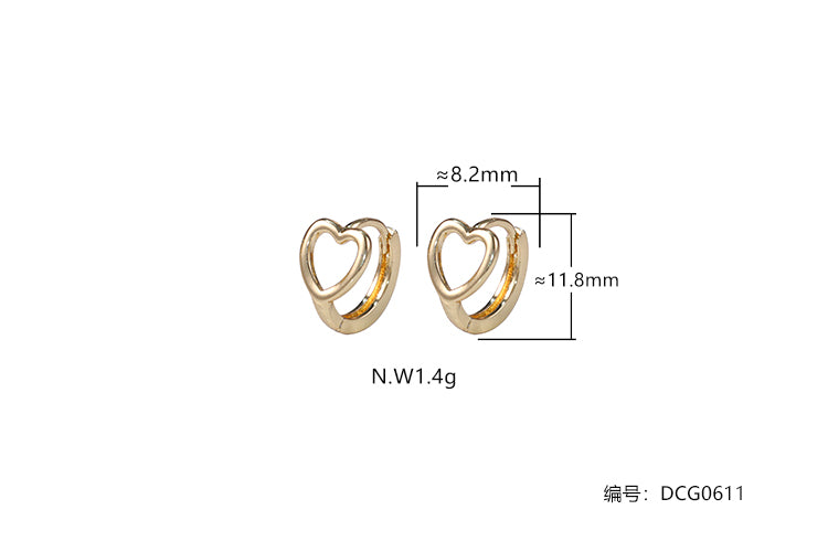 Brincos Argolinha coracao vazado G DCG0611