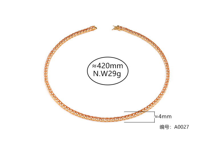 Colar Riviera 4mm Champagne A0027