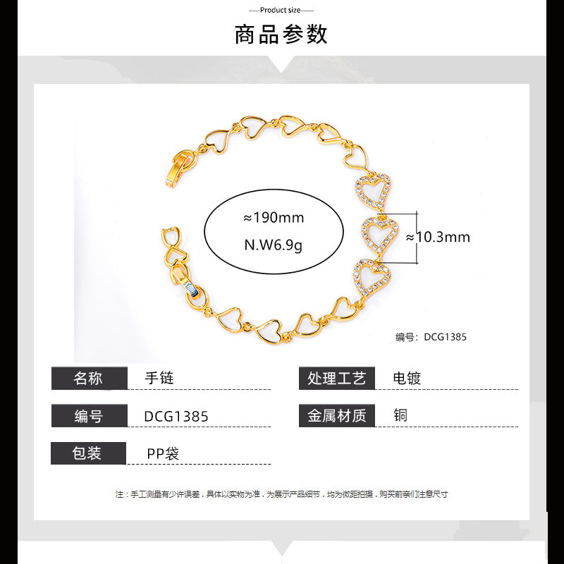 Pulseira Coração Cravejado DCG1385