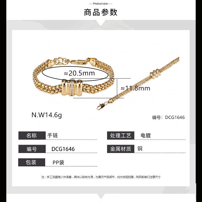 Pulseira Riveira Com Pingente Central DCG1646