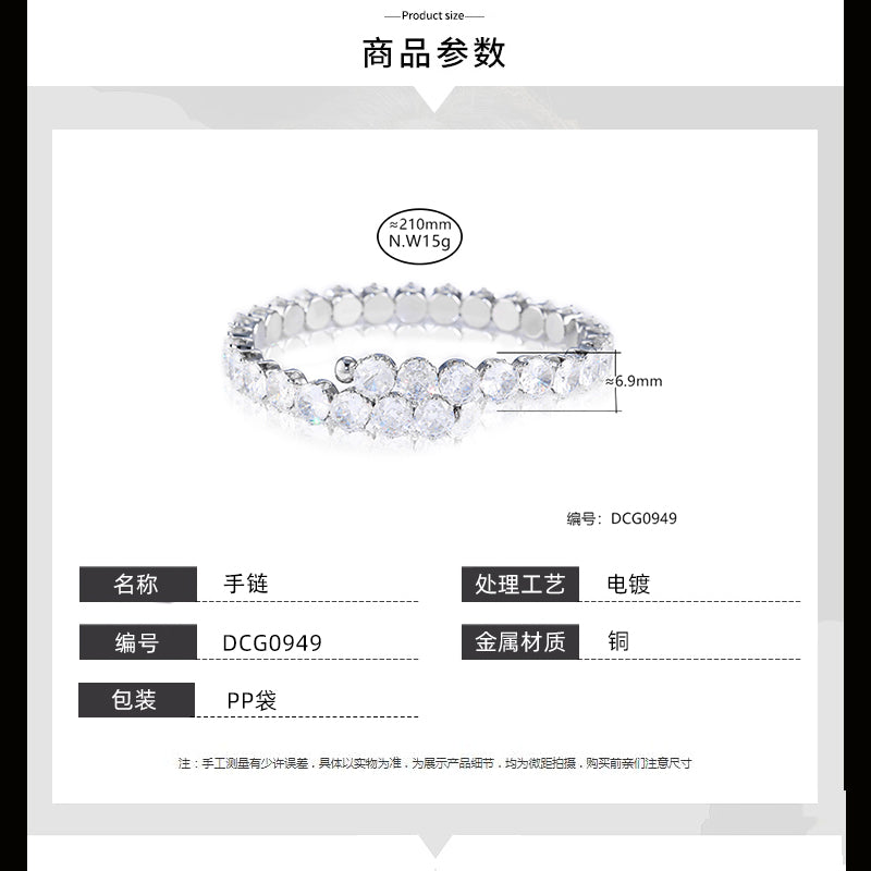 Bracelete Riviera Luxo Marquise stone redonda  DCG0949