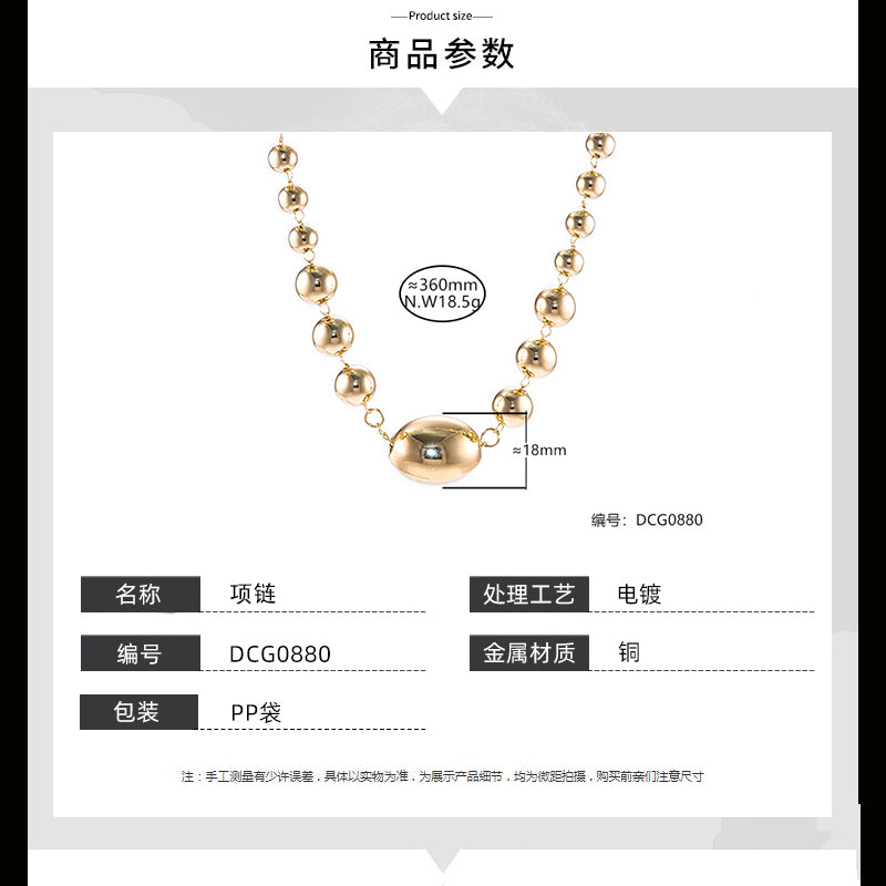 Colar Liso esferas Luxo DCG0880