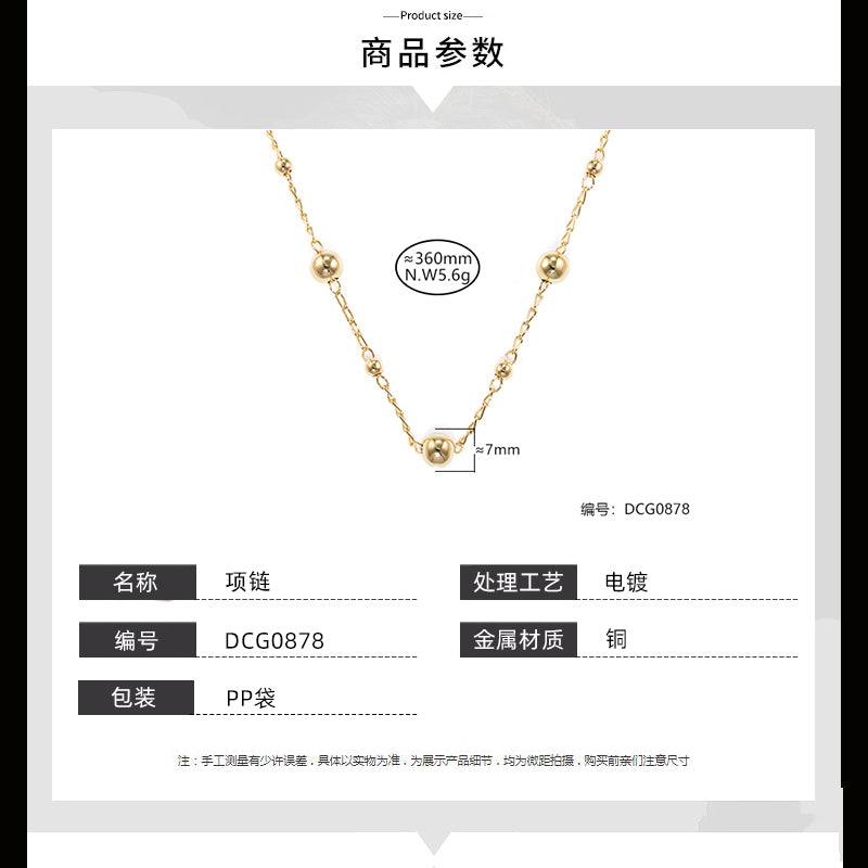 Colar Esferas lisas Estilo Unico DCG0878