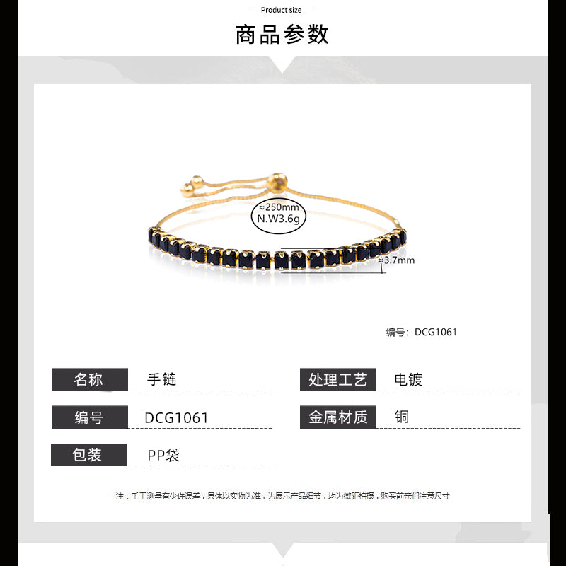 Pulseira Zirconia Preta DCG1061