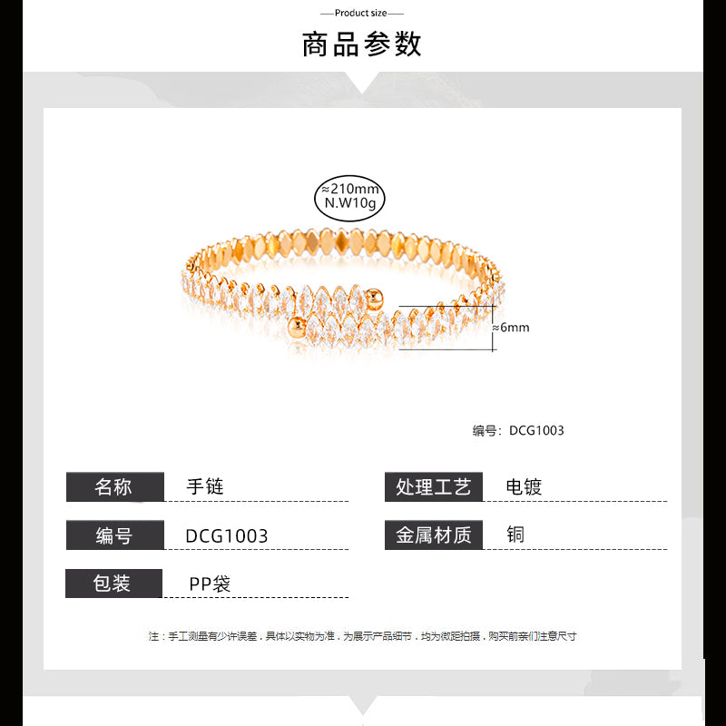 Pulseira rigido Riviera luxo DCG1003