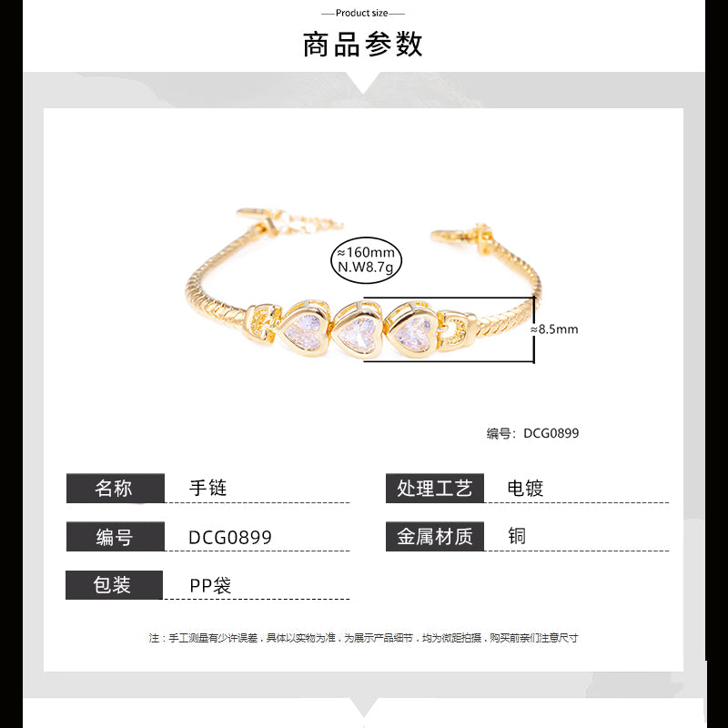 Pulseira Coracoes encantados DCG0899