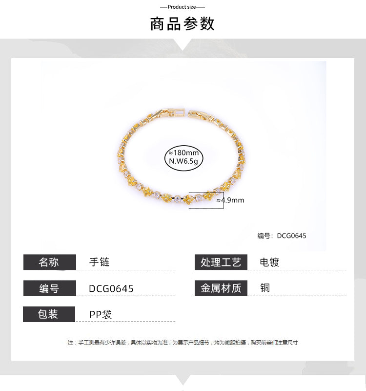 Pulseira Riviera Fancy Yellow e Esmeralda DCG0645