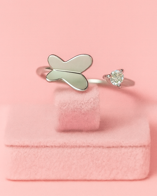 Anel Regulável Borboleta - Prata 925 DCG0362