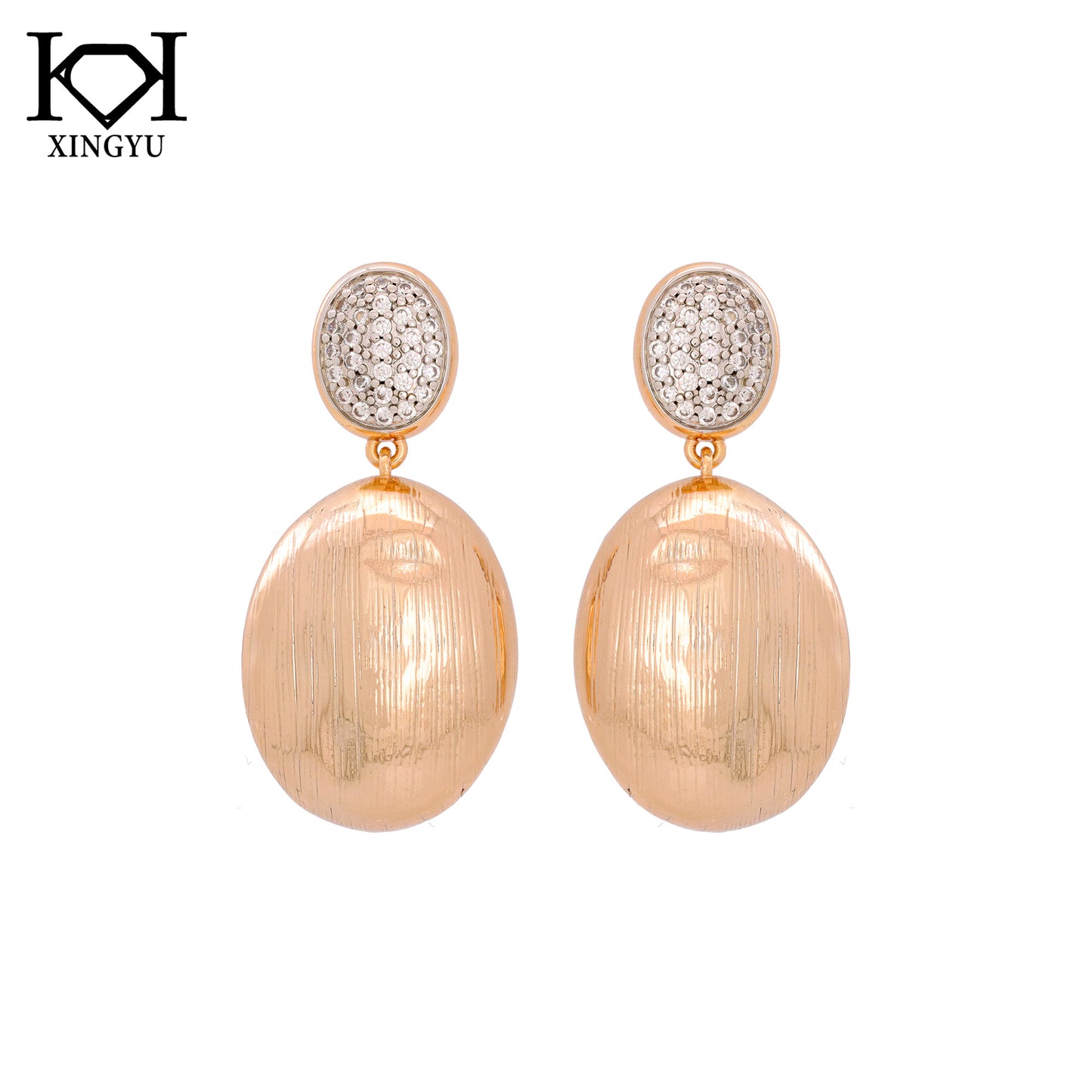 Brincos Gota acetinada e Cravejada XYE105487