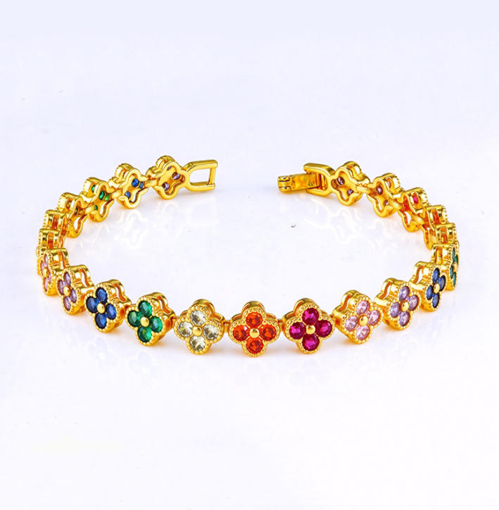 Pulseira Riviera Flowers colors 18 cm DCG0987