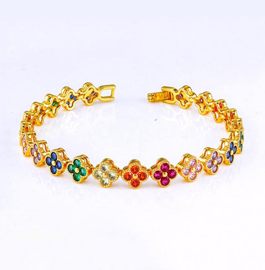 Pulseira Riviera Flowers colors 18 cm DCG0987