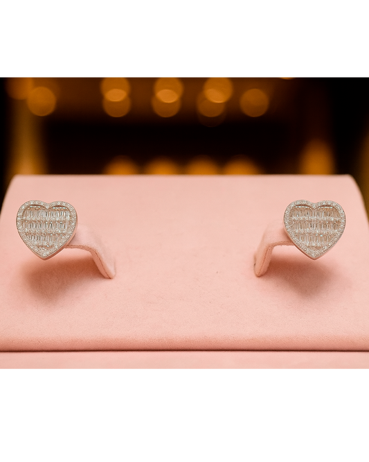 Brinco Coração Cravejado - Prata 925 DCG0342