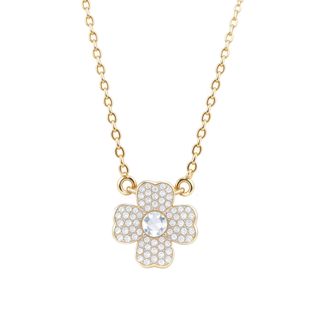 Colar Flores Cravejadas Luxo XYS101866