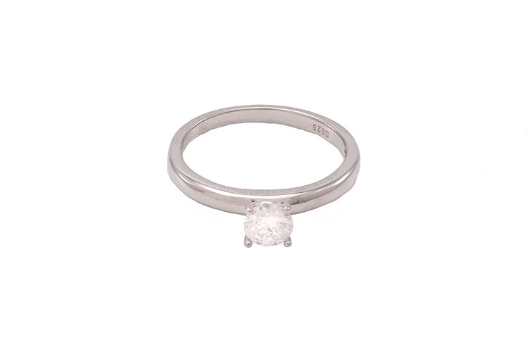 Anel Solitario Prata 925 e Moissanite KRS09571