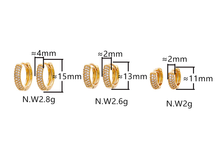 Trio de Argolinhas Cravejadas XYS100802