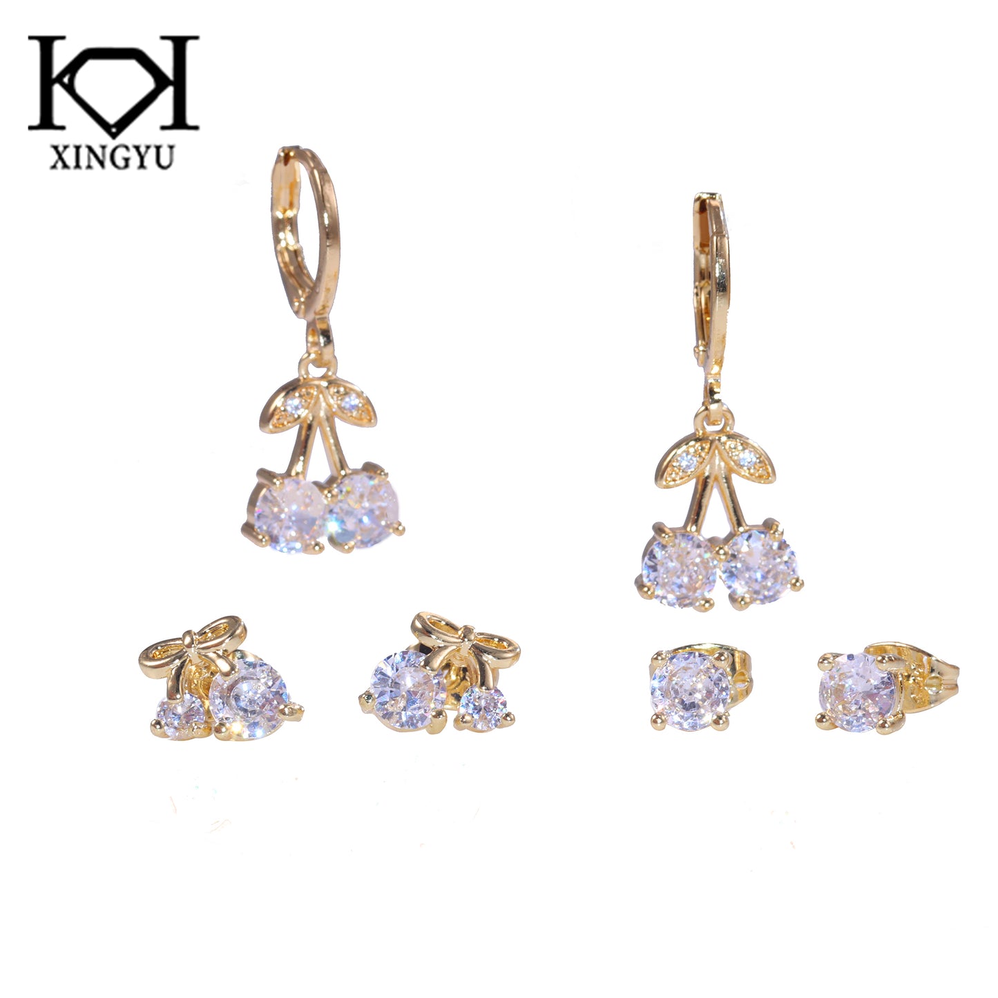 Trio de brincos Cereja DCG0432