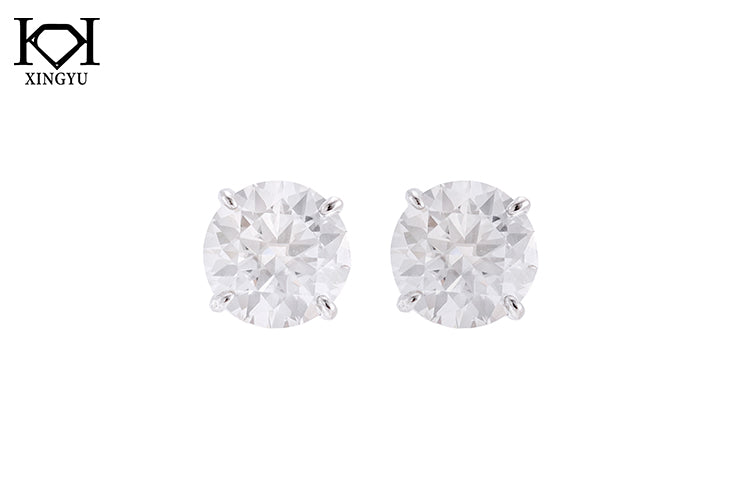 Brinco Ponto de Luz 7mm Prata 925 e moissanite XYE104880