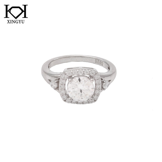 Anel Luxo sublime Prata 925 e Moissanite KRS09494