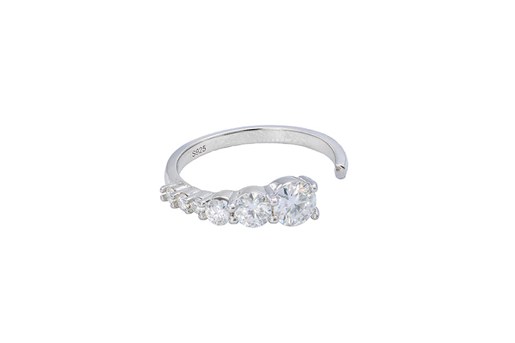 Anel Ajustavel Prata 925 e Moissanite XYR101497