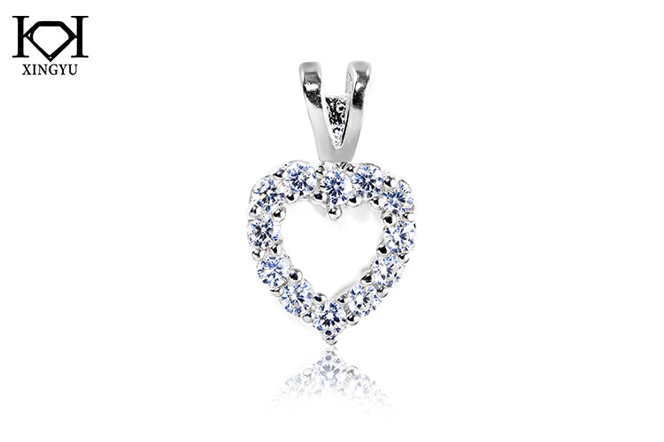 Pingente coração Prata 925 Inspiracao Diamante de alto carbono CPS01717