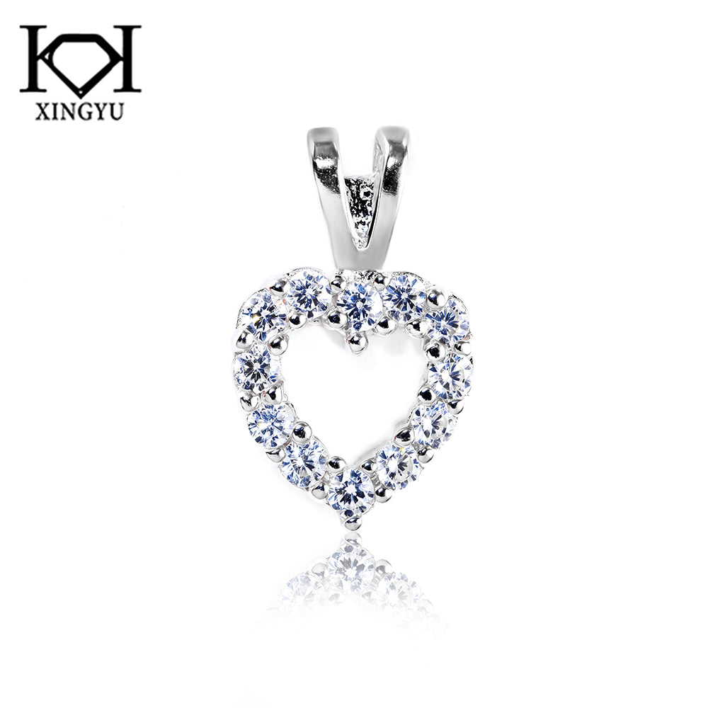 Pingente coração Prata 925 Inspiracao Diamante de alto carbono CPS01717