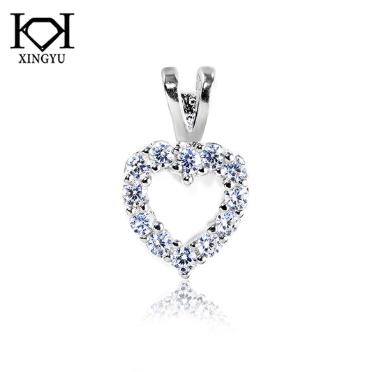 Pingente coração Prata 925 Inspiracao Diamante de alto carbono CPS01717