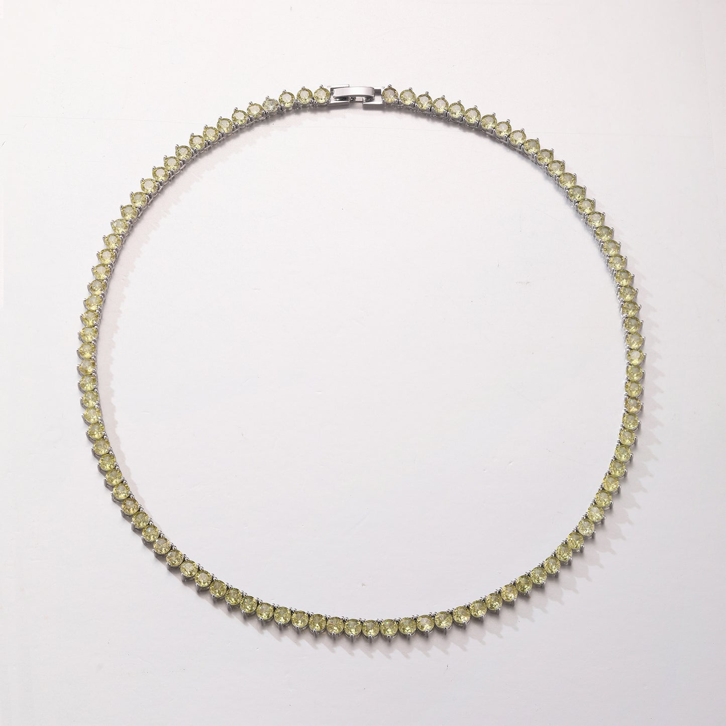 Colar Riviera 3 pontas  peridoto DCG1786