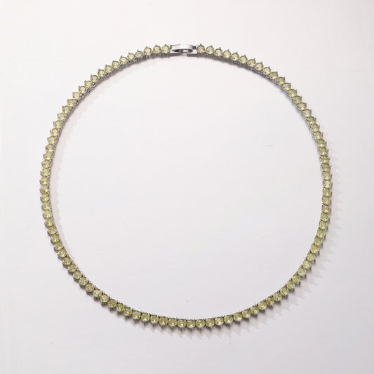 Colar Riviera 3 pontas  peridoto DCG1786