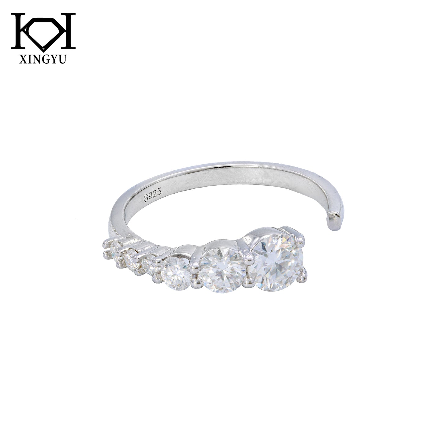 Anel Ajustavel Prata 925 e Moissanite XYR101497