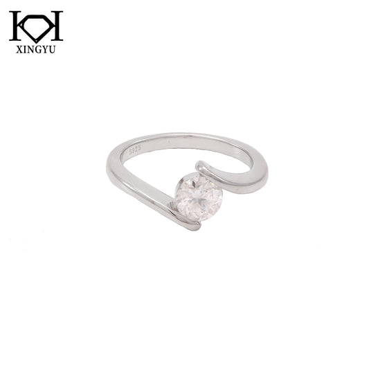 Anel Prata 925 e moissanite KRS09526