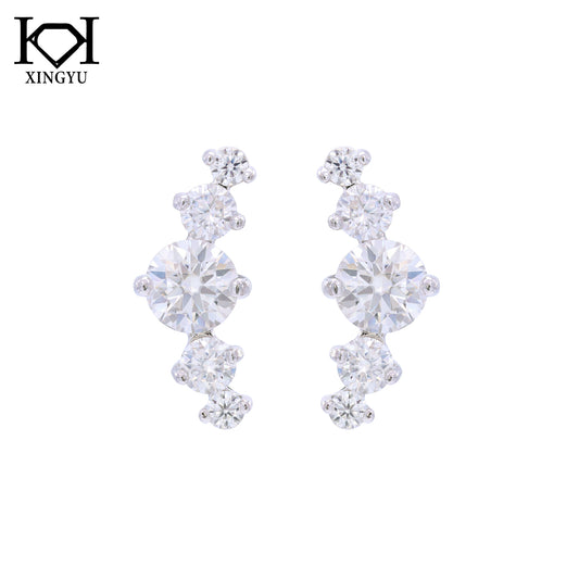 Brincos Prata 925 e moissanite XYE104912