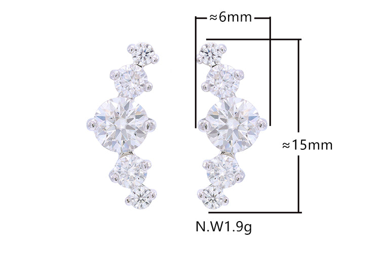 Brincos Prata 925 e moissanite XYE104912