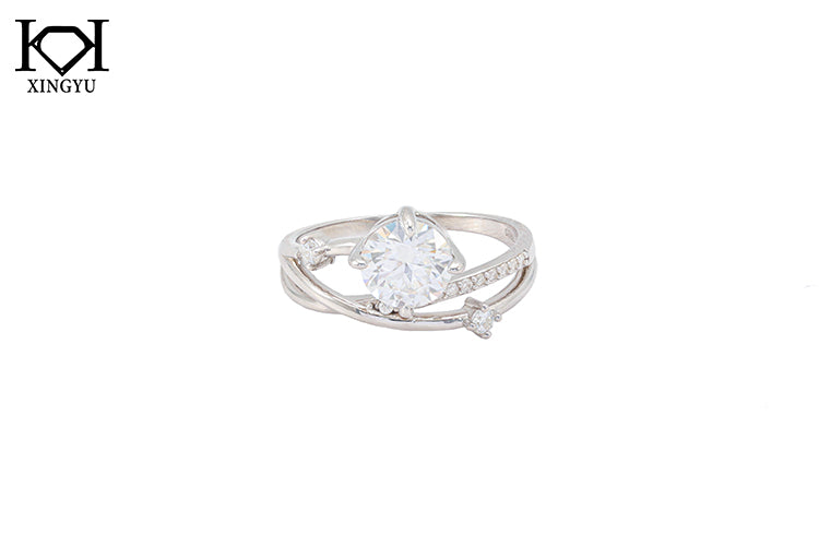 Anel Prata 925 e moissanite XYR101458