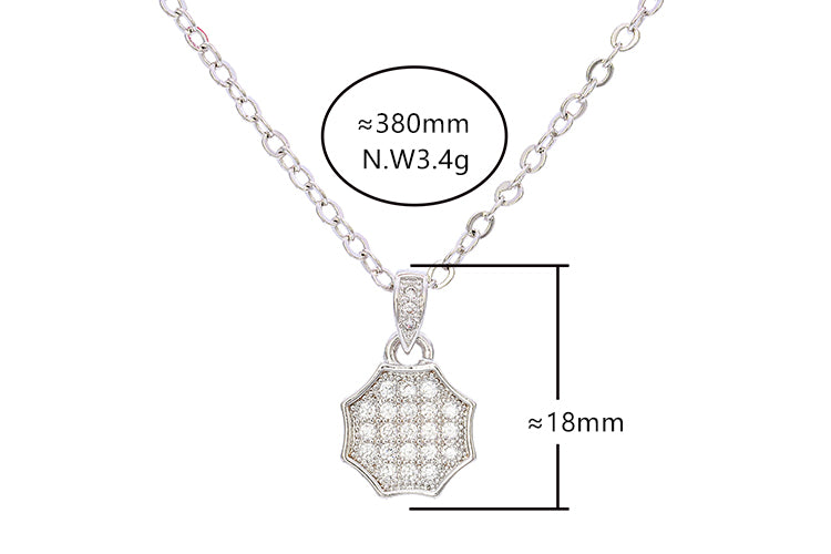 Colar Hexagonal Cravejado XYP100522