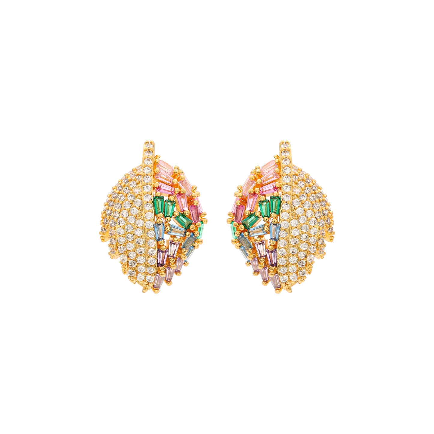 Brincos Folhas cravejadas XYS101714