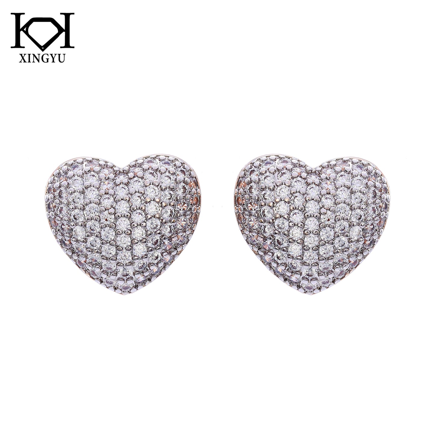 Brincos Coracao Cravejado Sublime XYS101597